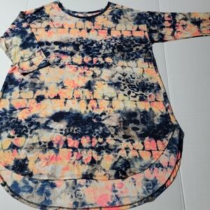 💚Honeyme Curvy Tie‎ Dye 3/4 Sleeve Tunic Style Top Size XL